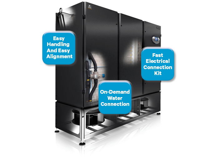 Liebert PCW chilled water cooling unit open view with labels